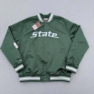 Men’s Mitchell & Ness NCAA Michigan State University Lightweight Satin Jacket XL